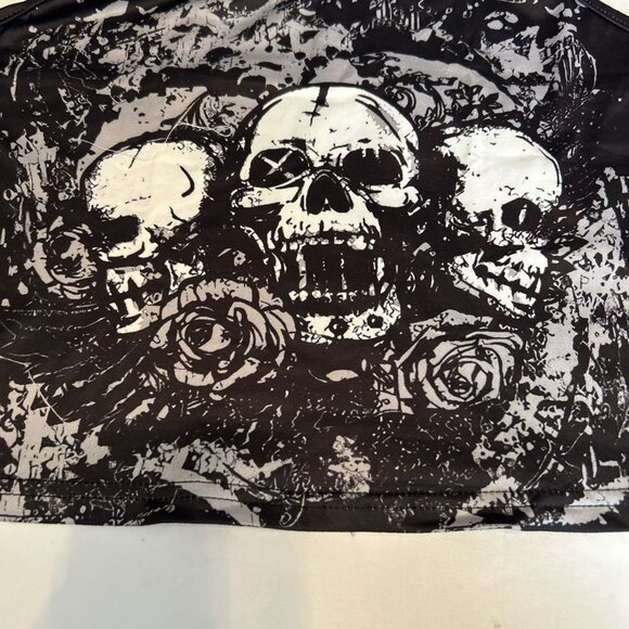 SKULL TANK TOP RARE PUNK ROCK EMO GOTH Spaghetti Straps Size large W/BLACK - Picture 4 of 11